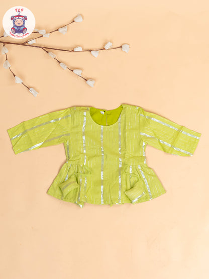 Pastel Green & Silver - Girls Printed Salwar