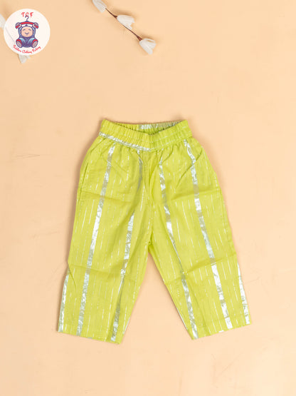 Pastel Green & Silver - Girls Printed Salwar