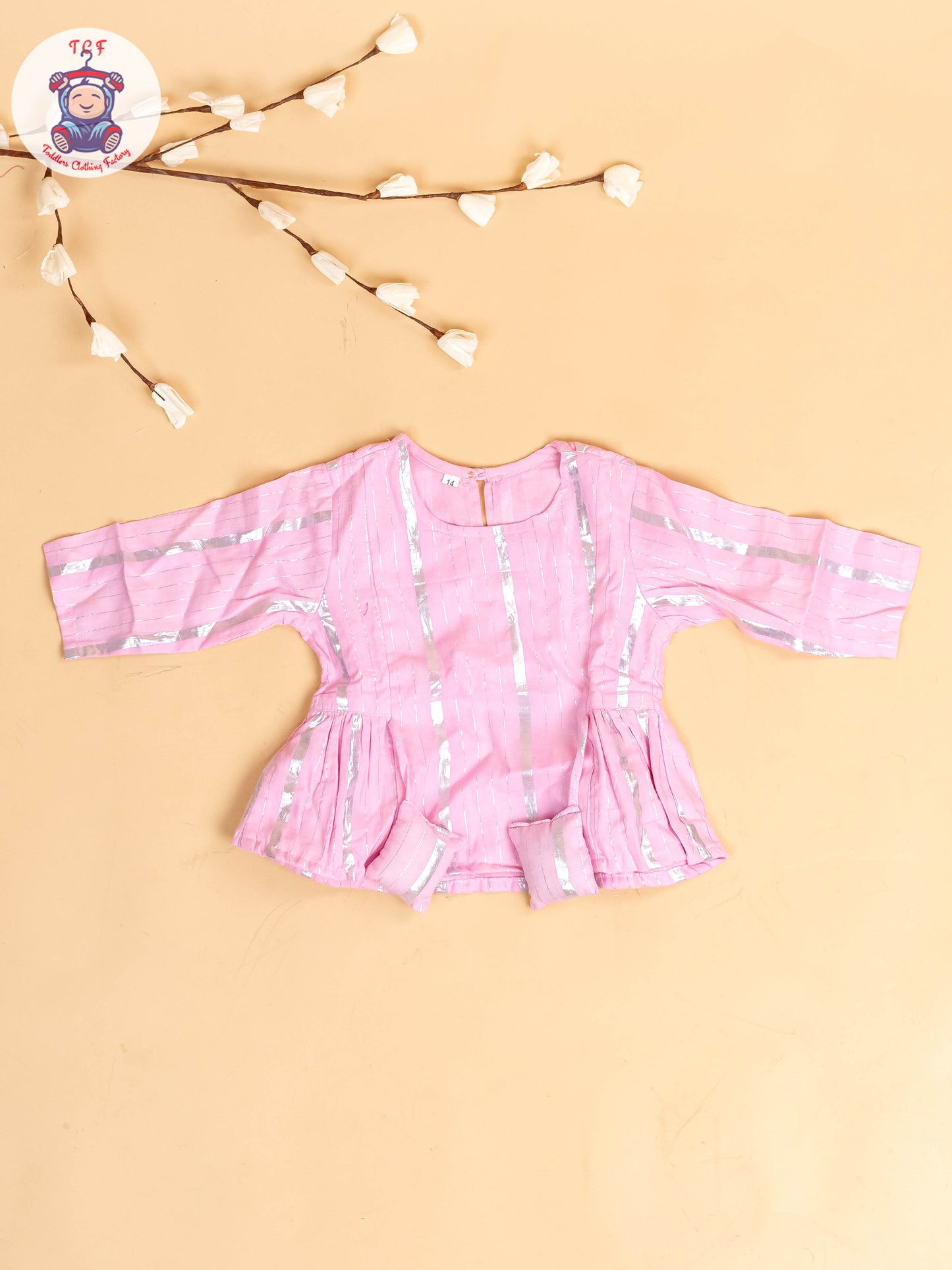 Baby Pink & Silver - Girls Printed Salwar