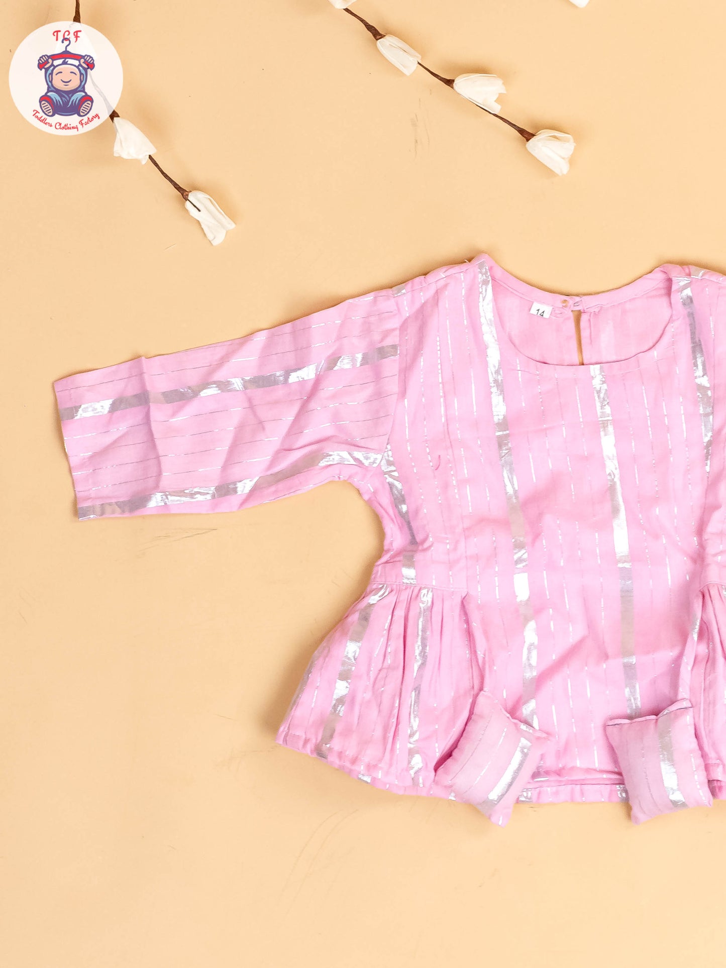 Baby Pink & Silver - Girls Printed Salwar