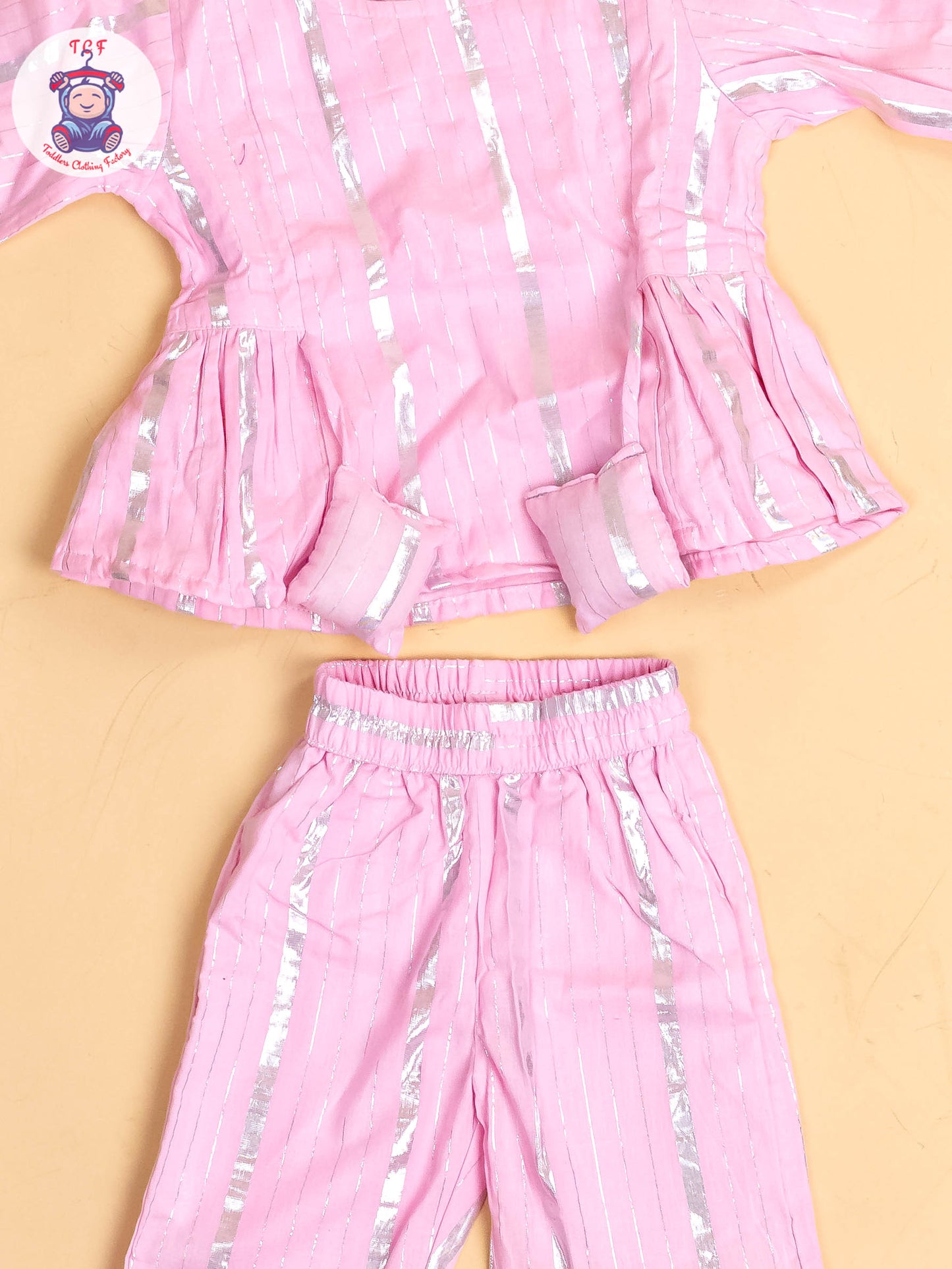 Baby Pink & Silver - Girls Printed Salwar