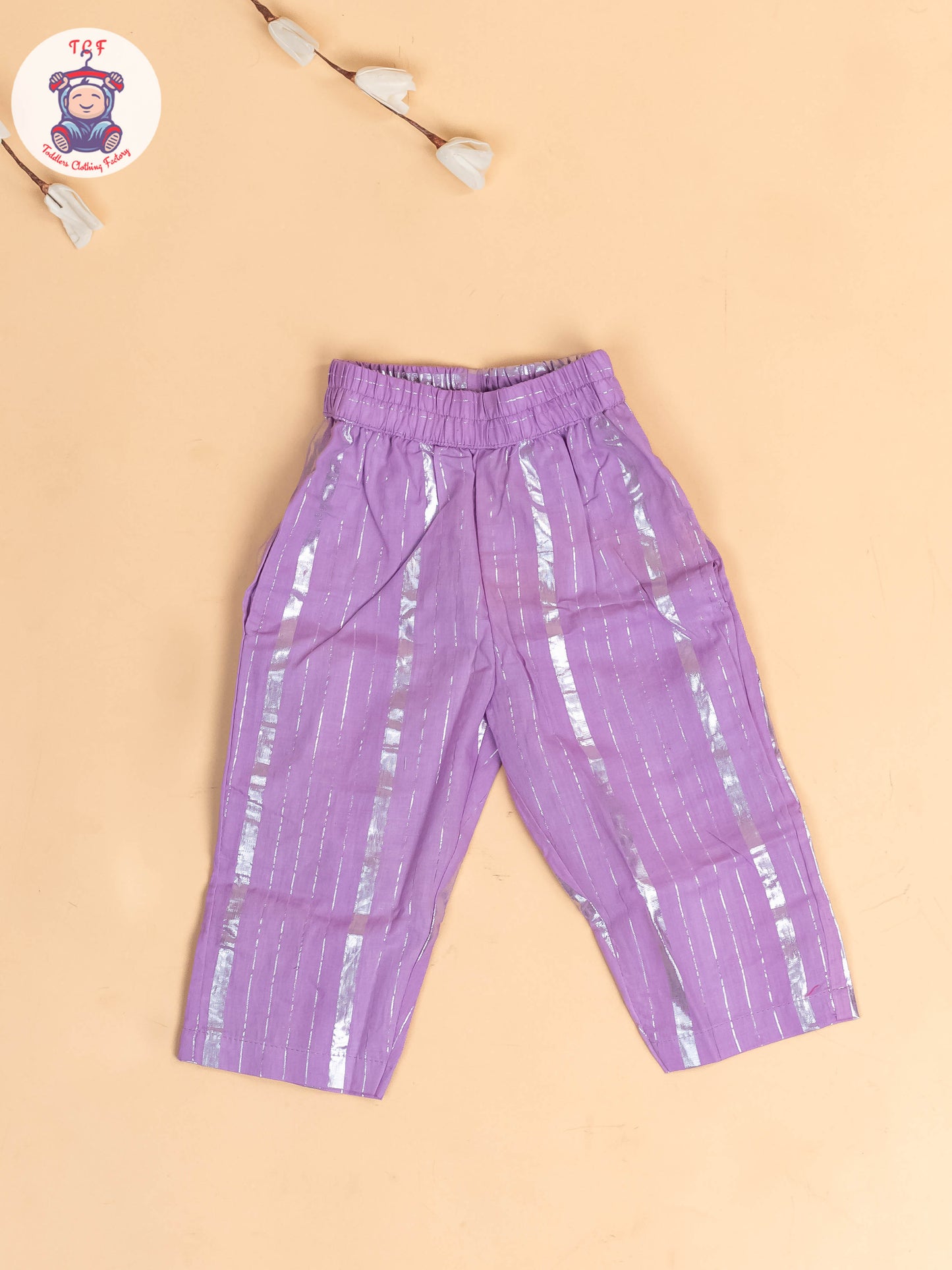 Lavender & Silver - Girls Printed Salwar