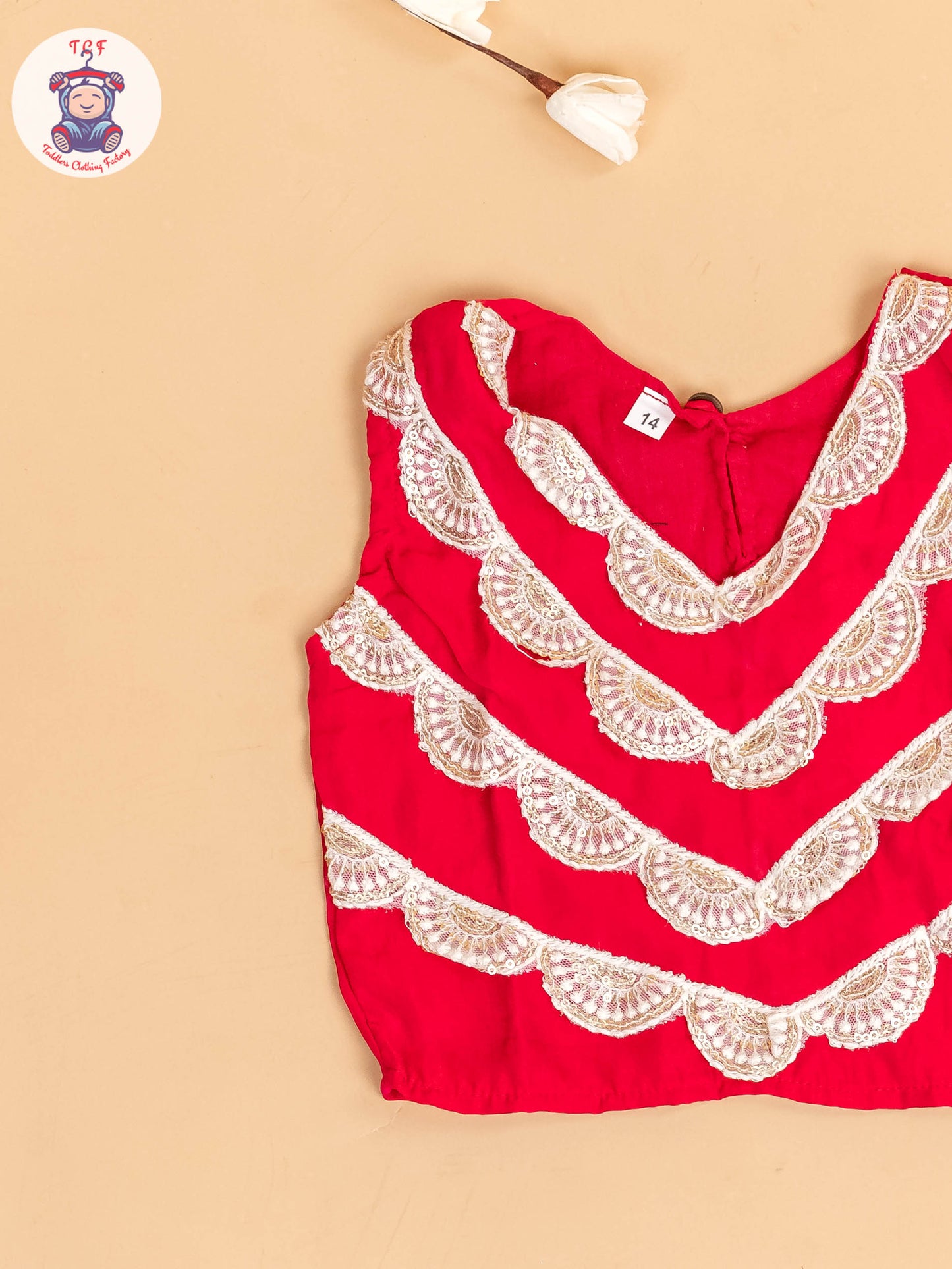 Red - Girls Embroidery Printed Lehenga Choli