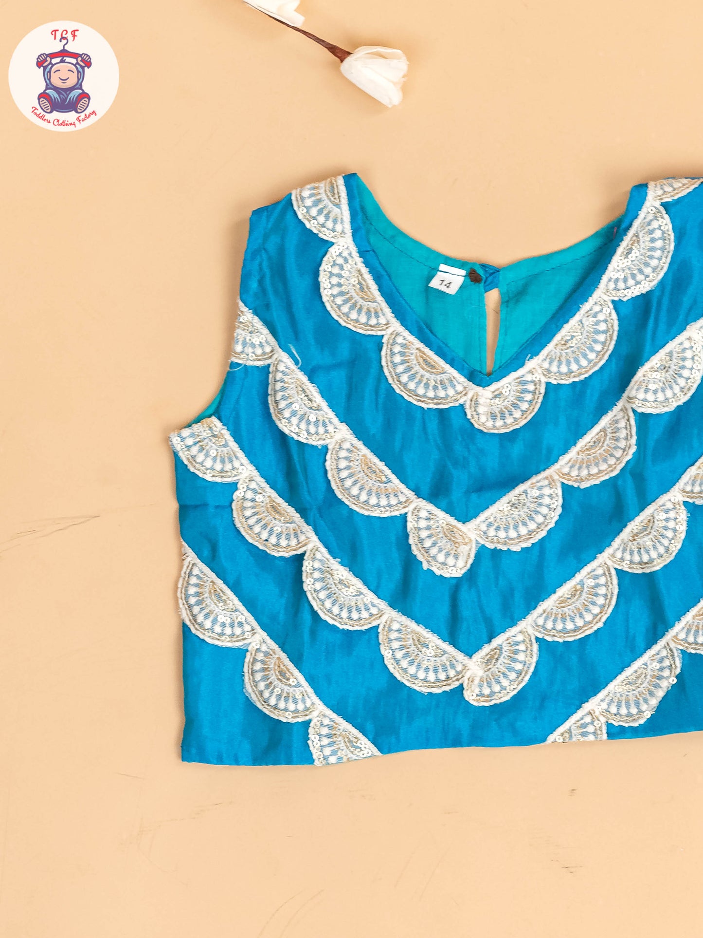 Blue - Girls Embroidery Printed Lehenga Choli