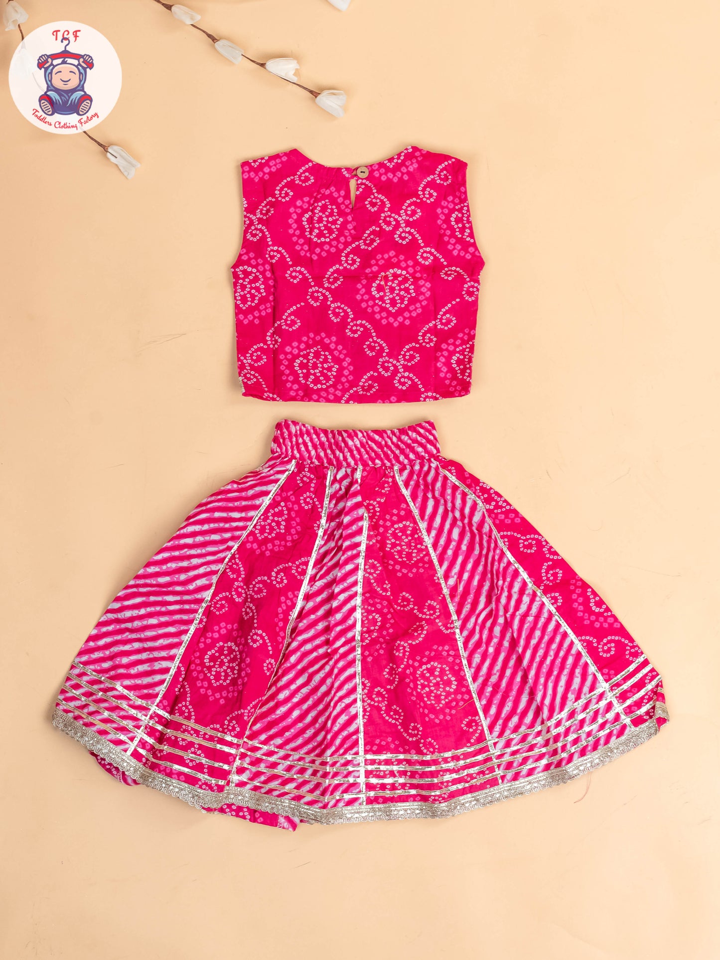 Pink - Girls Embroidery Printed Lehenga Choli