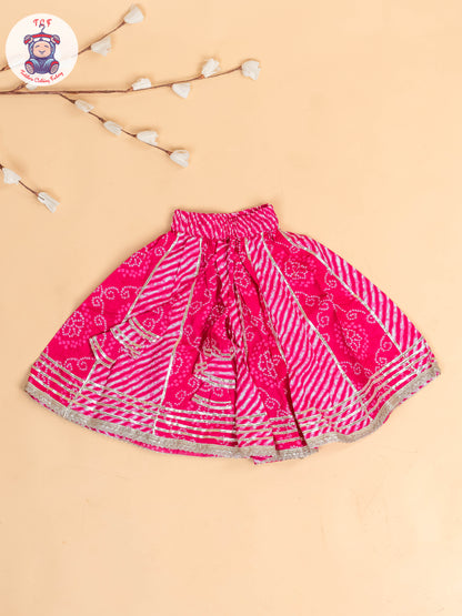 Pink - Girls Embroidery Printed Lehenga Choli