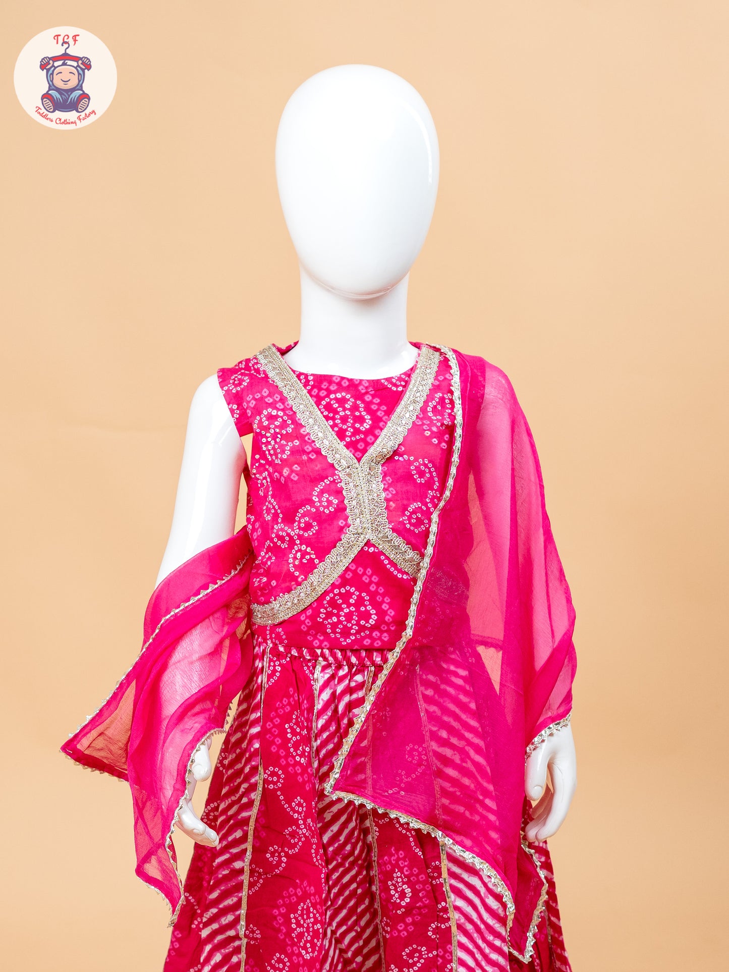 Pink - Girls Embroidery Printed Lehenga Choli