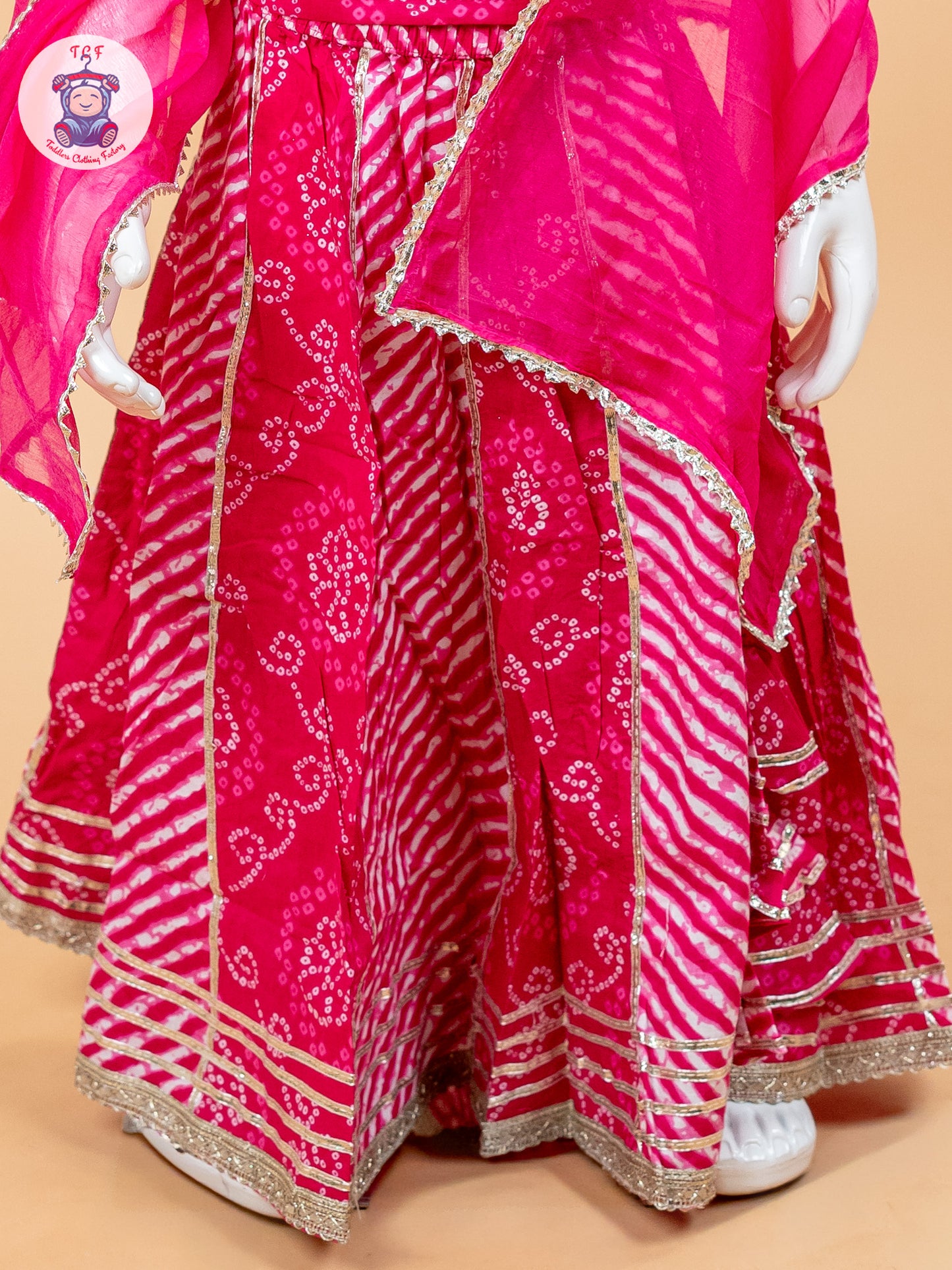 Pink - Girls Embroidery Printed Lehenga Choli
