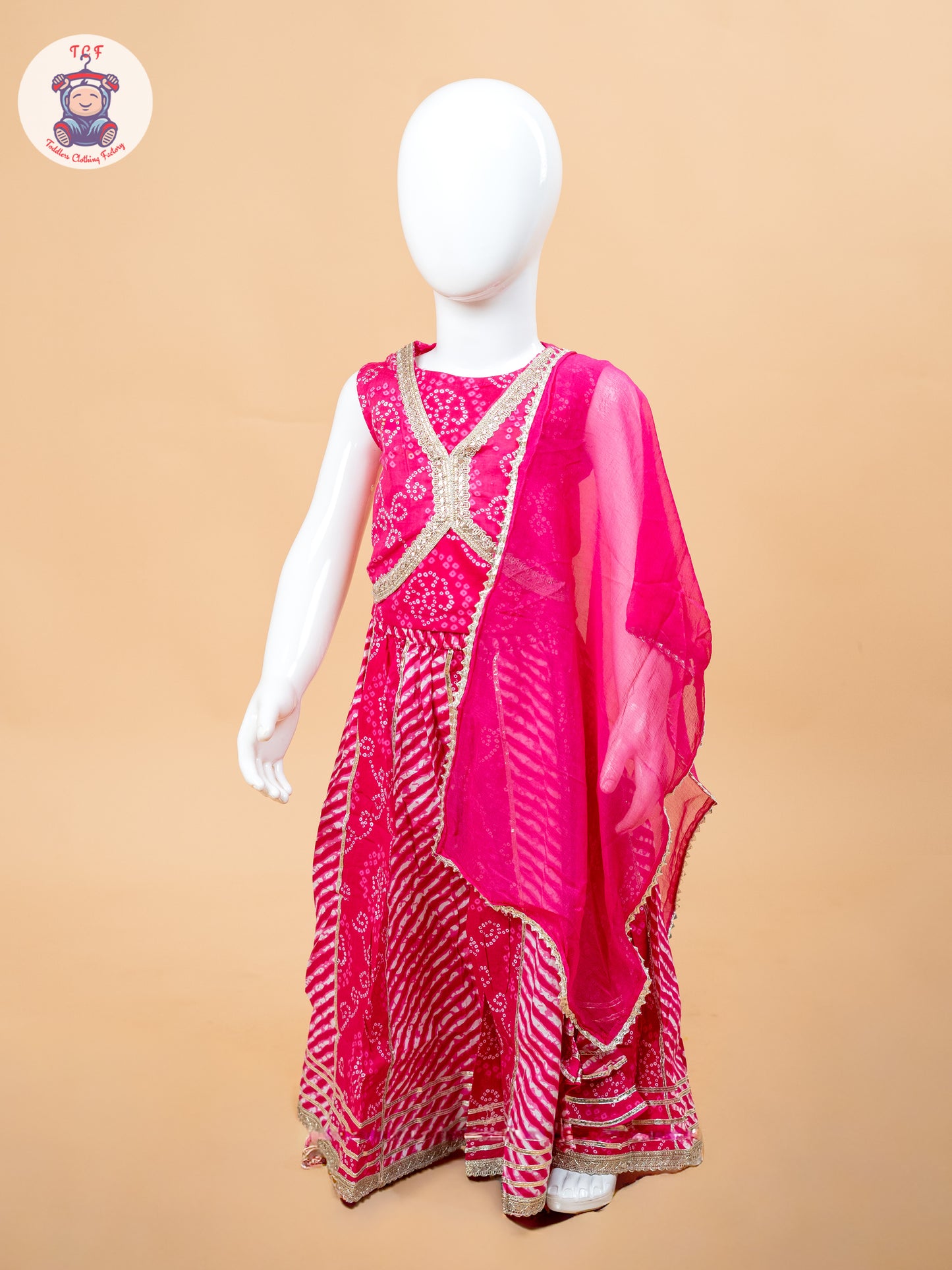 Pink - Girls Embroidery Printed Lehenga Choli