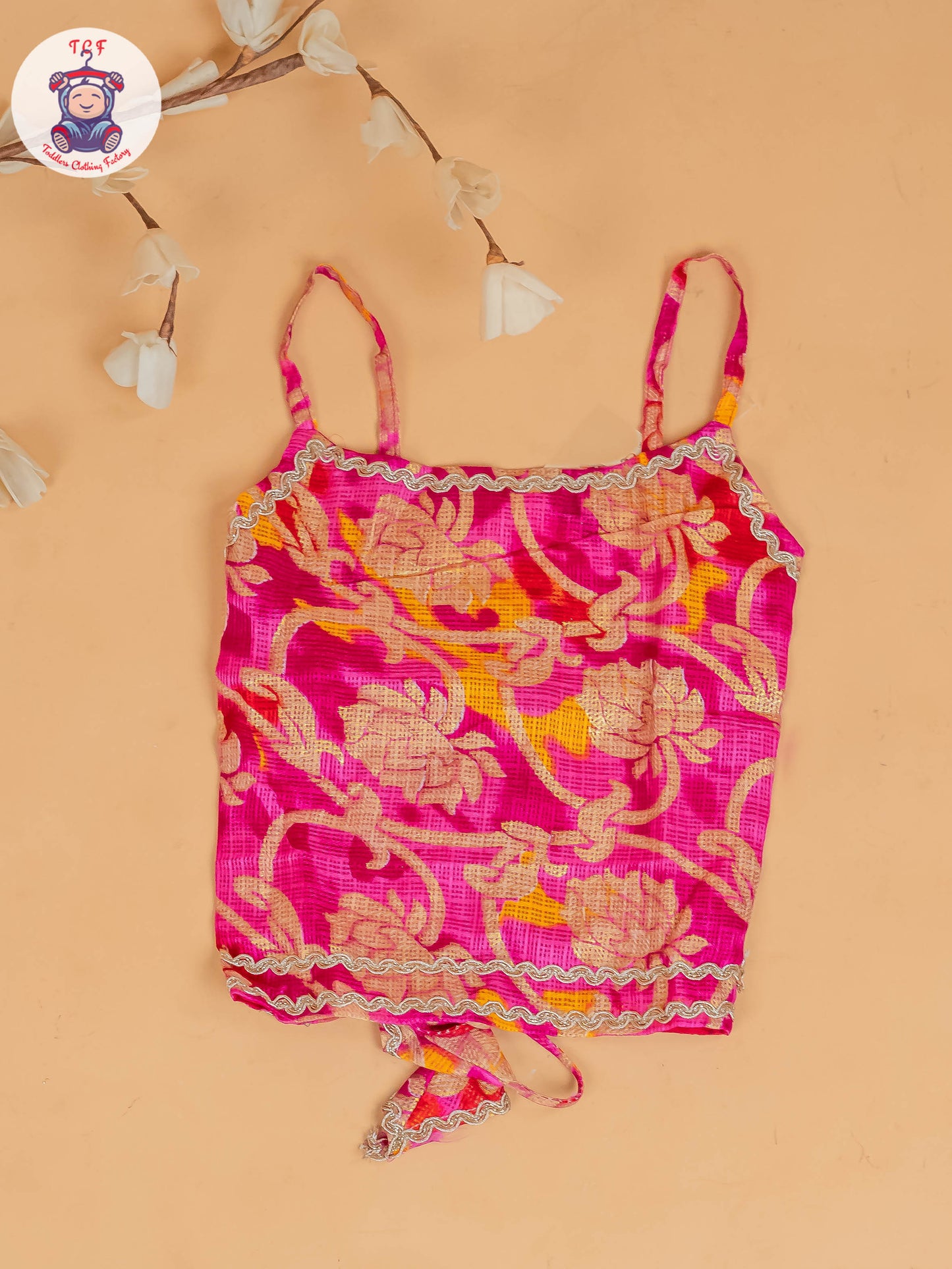 Pink - Girls Embroidery Floral Printed Lehenga Choli