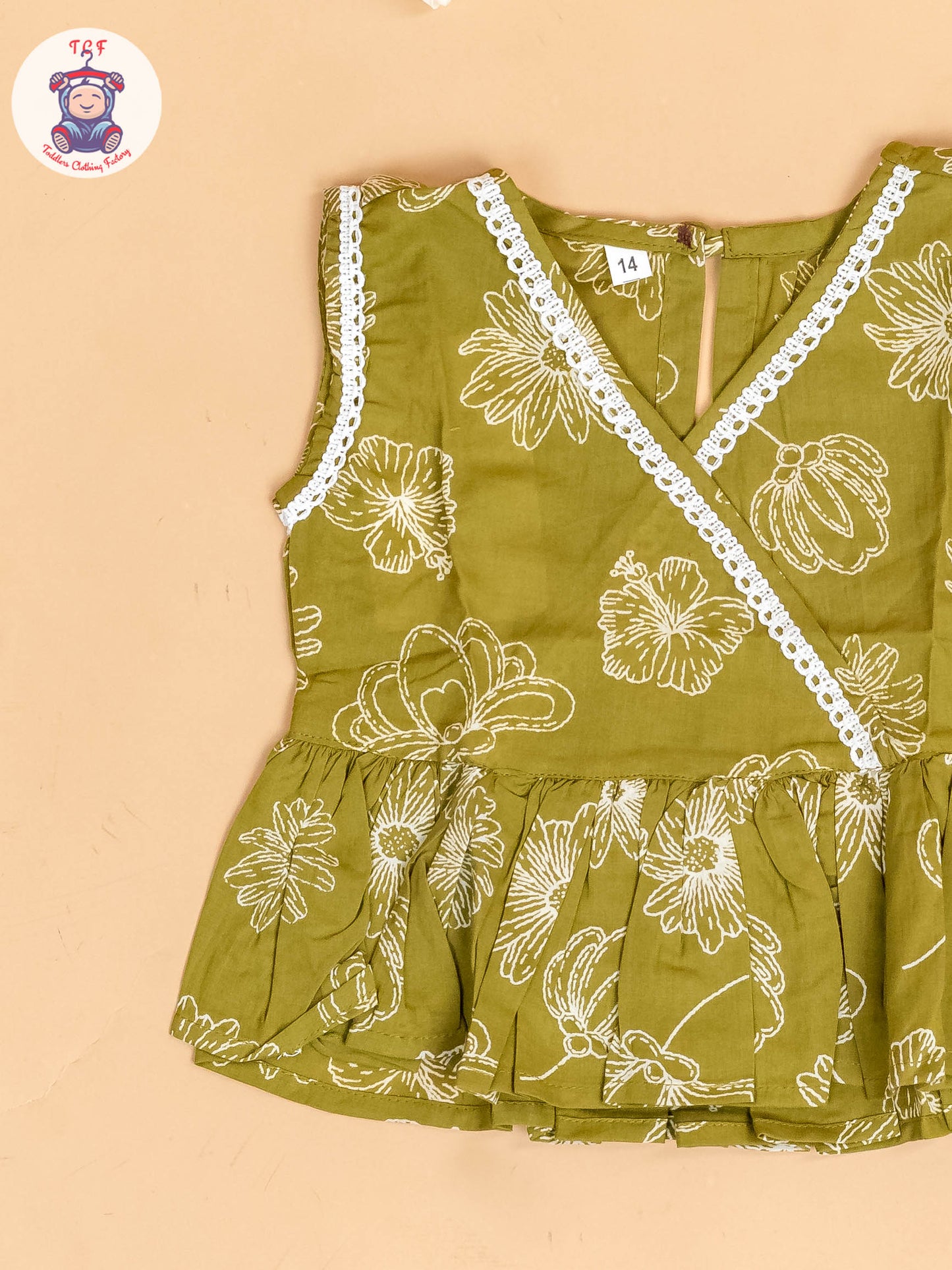 Mehandi Green & White - Girls Co-ords Sets
