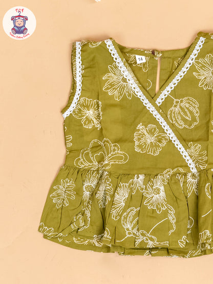 Mehandi Green & White - Girls Co-ords Sets
