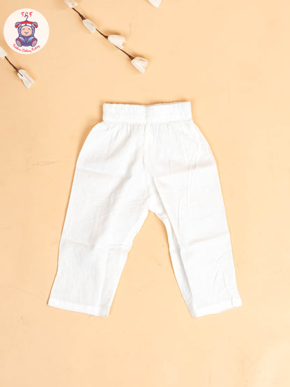 Green & White - Boys Floral Printed Kurta With Pant