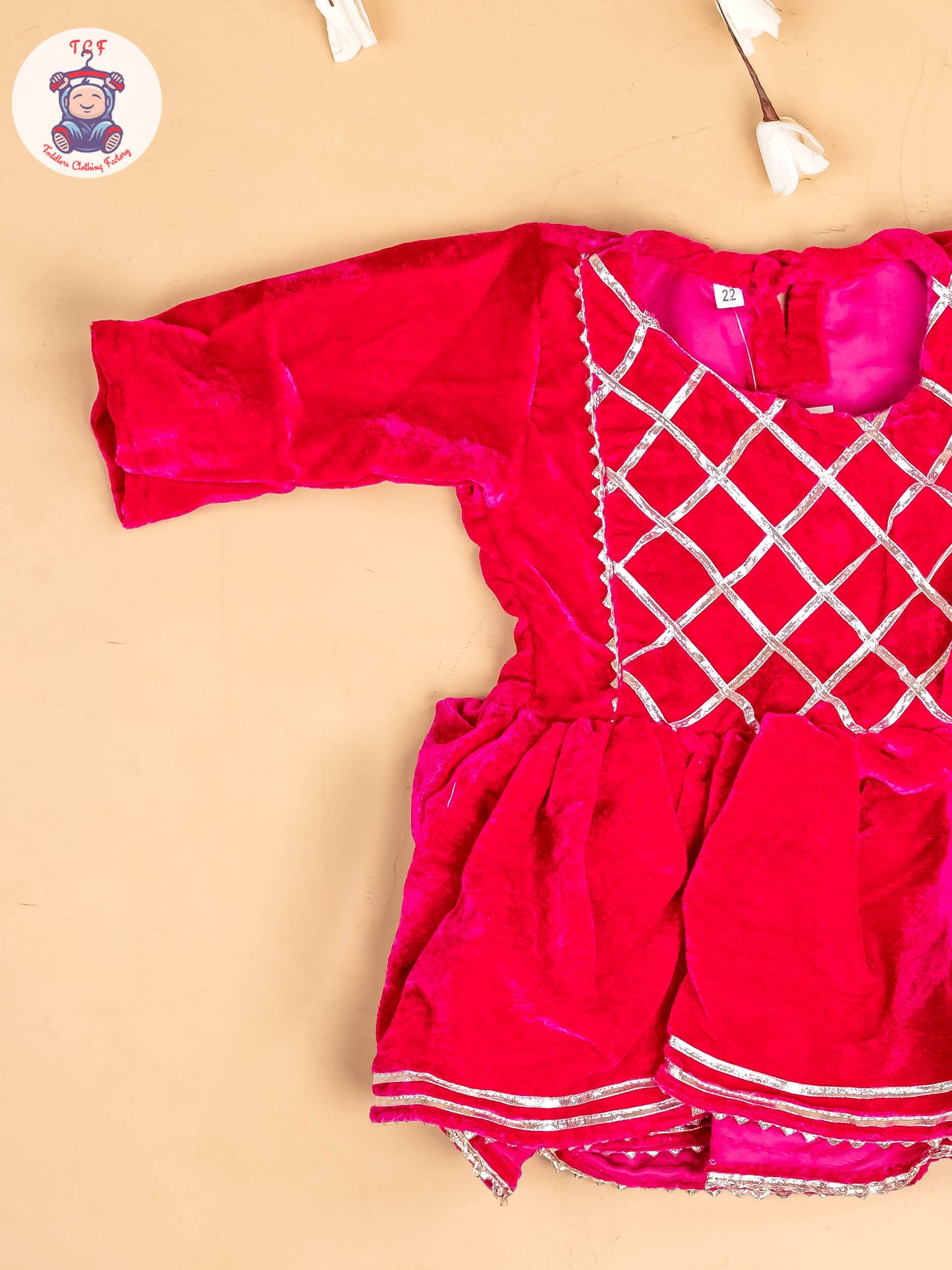 Pink - Girls Velvet Readymade Salwar