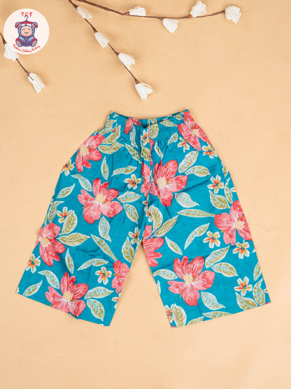 Light Blue - Girls Floral Printed Co-ords Sets