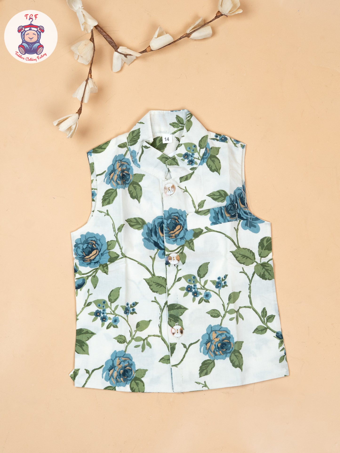Green - Boys Floral Printed Kurta With Pant