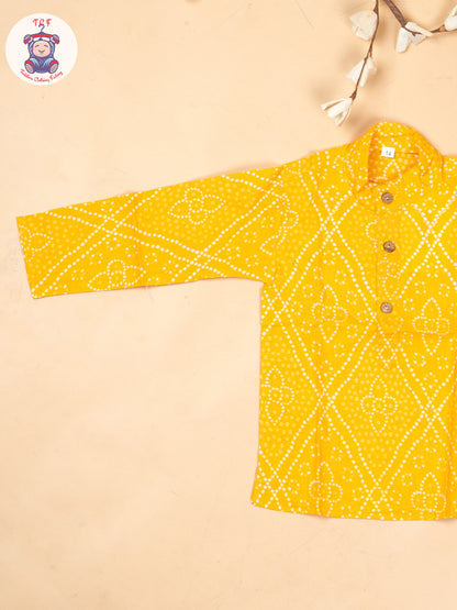 Yellow - Boys Printed Kurta With Pant