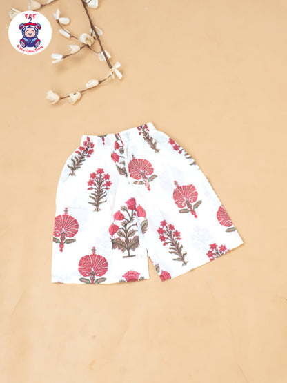 Cream & Pink - Girls Readymade Salwar