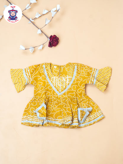 Mustard - Bandhini Printed Girls Readymade Salwar