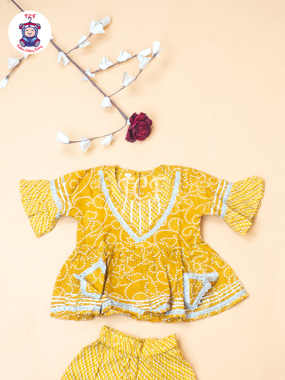 Mustard - Bandhini Printed Girls Readymade Salwar