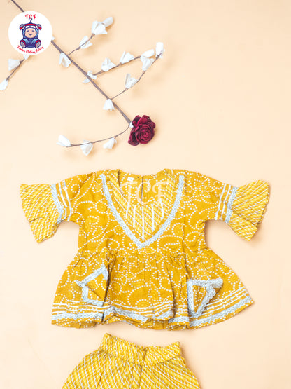 Mustard - Bandhini Printed Girls Readymade Salwar