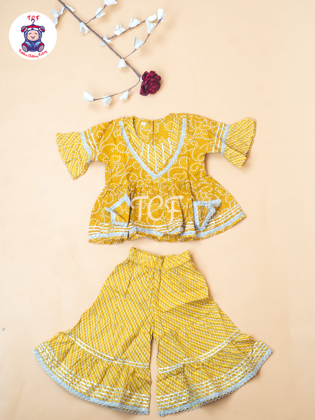 Mustard - Bandhini Printed Girls Readymade Salwar