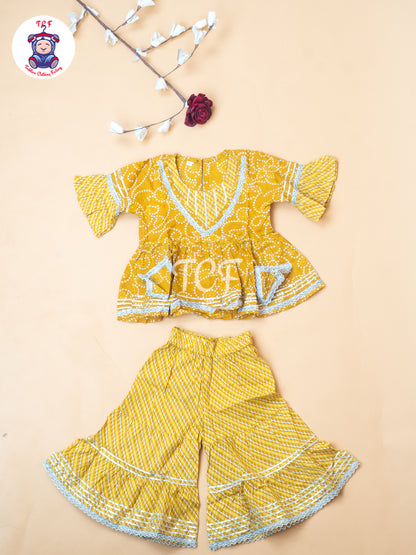 Mustard - Bandhini Printed Girls Readymade Salwar