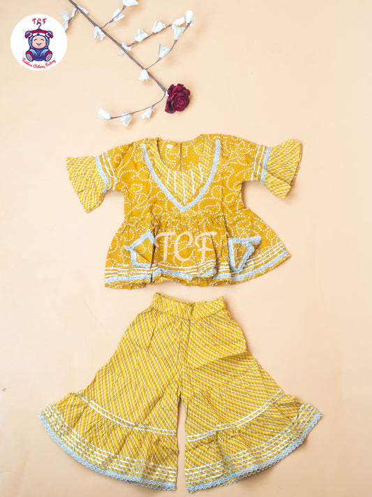 Mustard - Bandhini Printed Girls Readymade Salwar