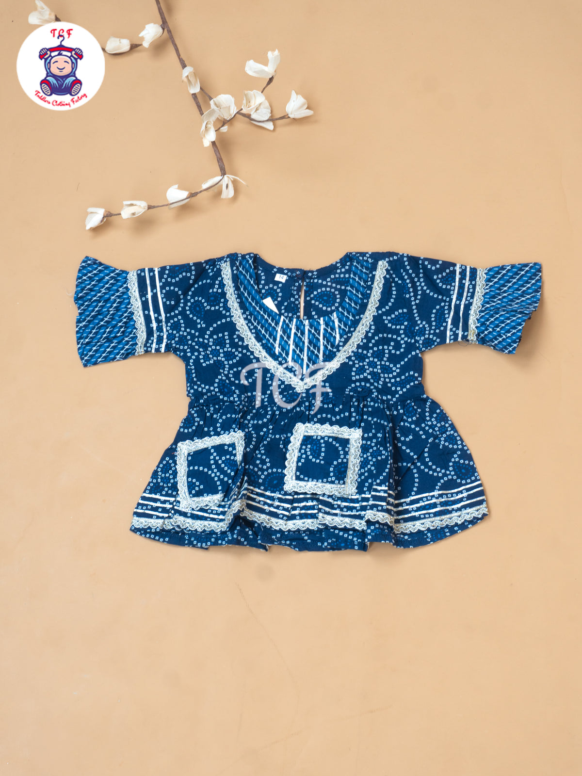 Blue - Bandhini Printed Girls Readymade Salwar