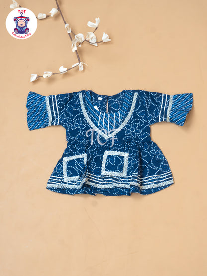Blue - Bandhini Printed Girls Readymade Salwar