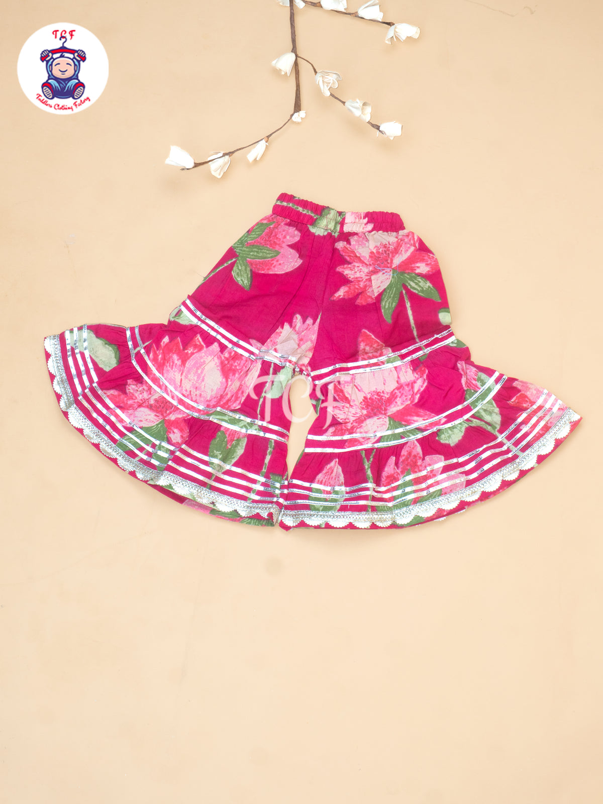 Rose Pink - Lotus Printed Girls Floral printed Salwar