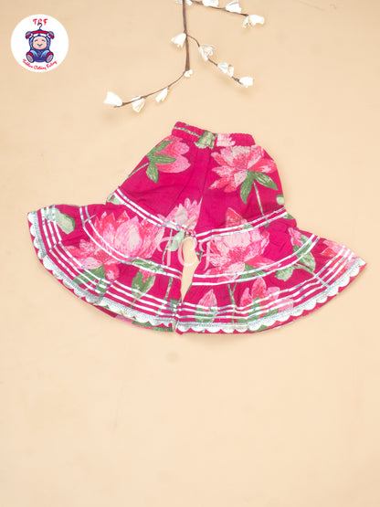 Rose Pink - Lotus Printed Girls Floral printed Salwar