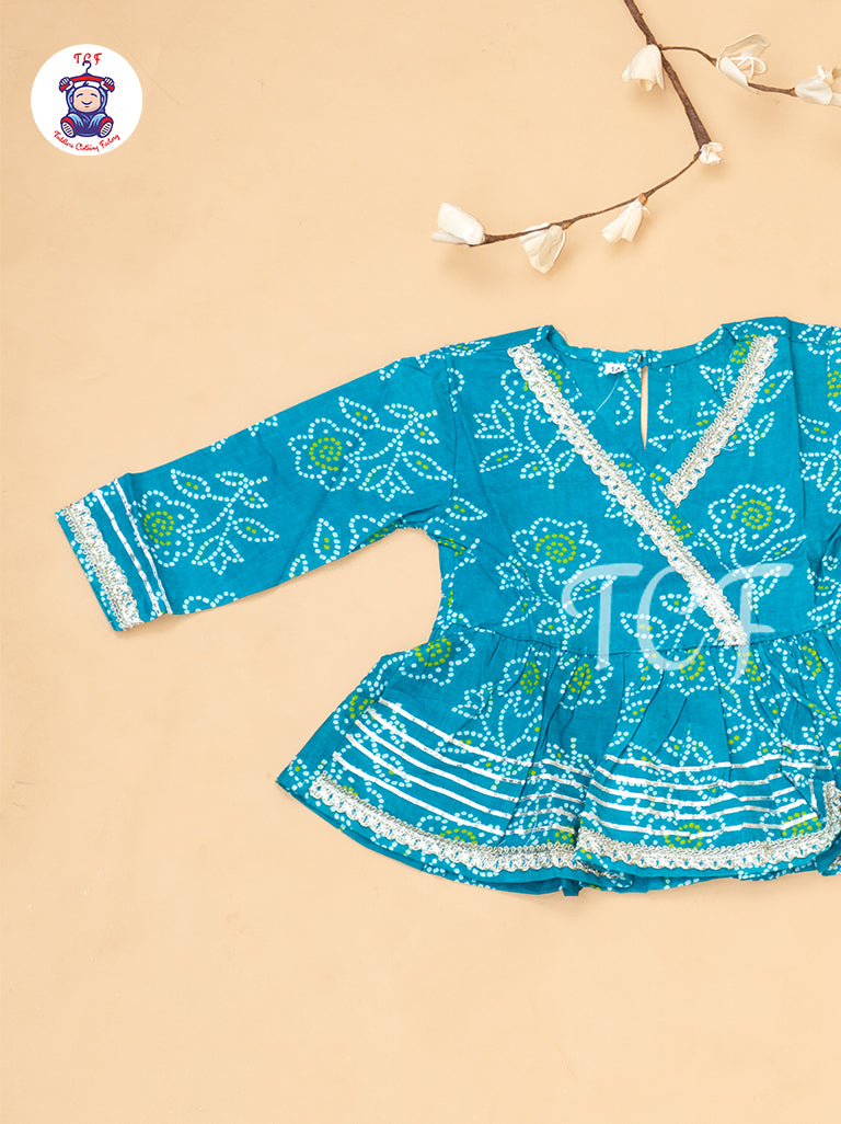 Blue - Bandhini Printed Girls Readymade Salwar