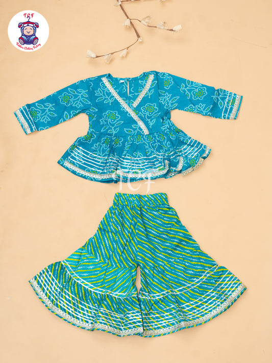 Blue - Bandhini Printed Girls Readymade Salwar