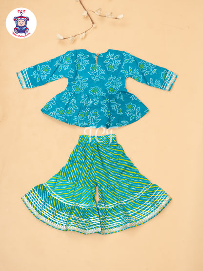 Blue - Bandhini Printed Girls Readymade Salwar