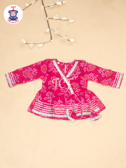 Pink - Bandhini Printed Girls Readymade Salwar