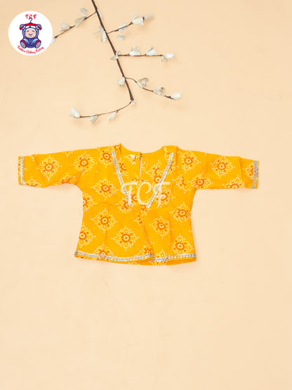 Yellow - Bandhini Printed Girls Readymade A Line Salwar