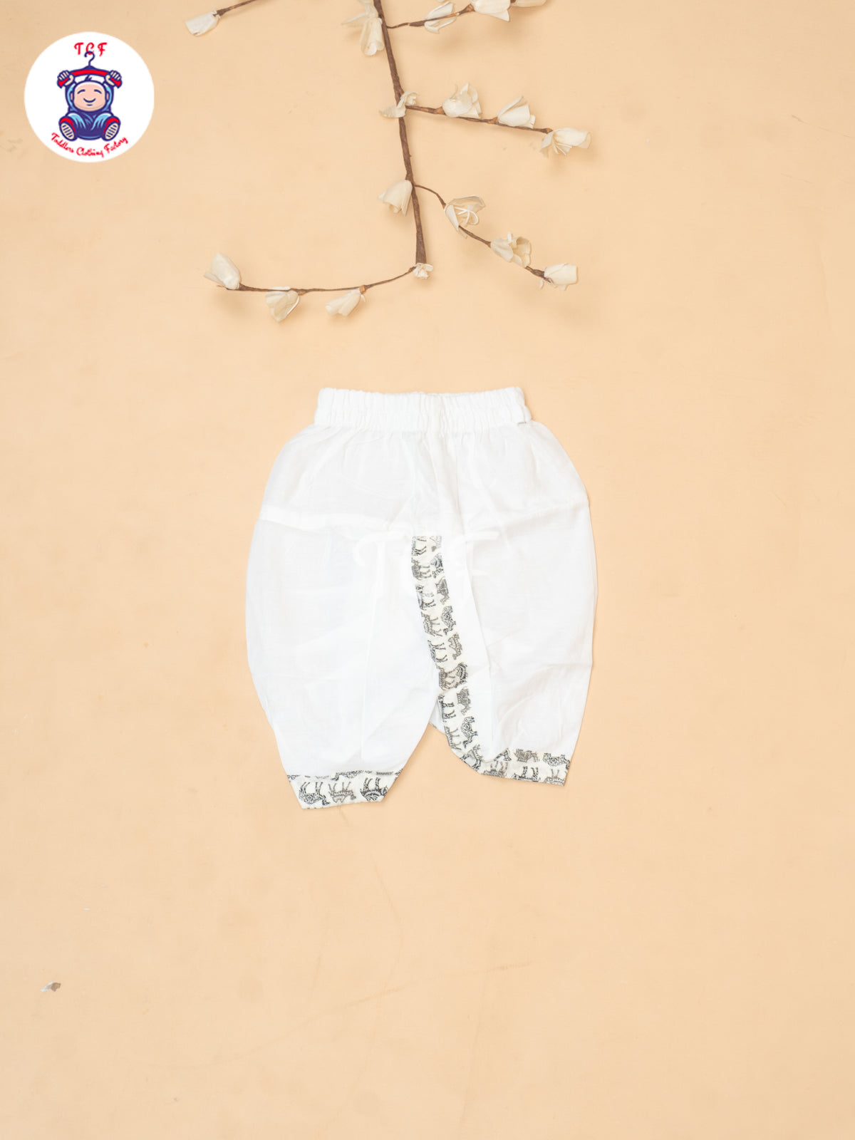 Grey - Camel Printed Boys Dhoti Kurta