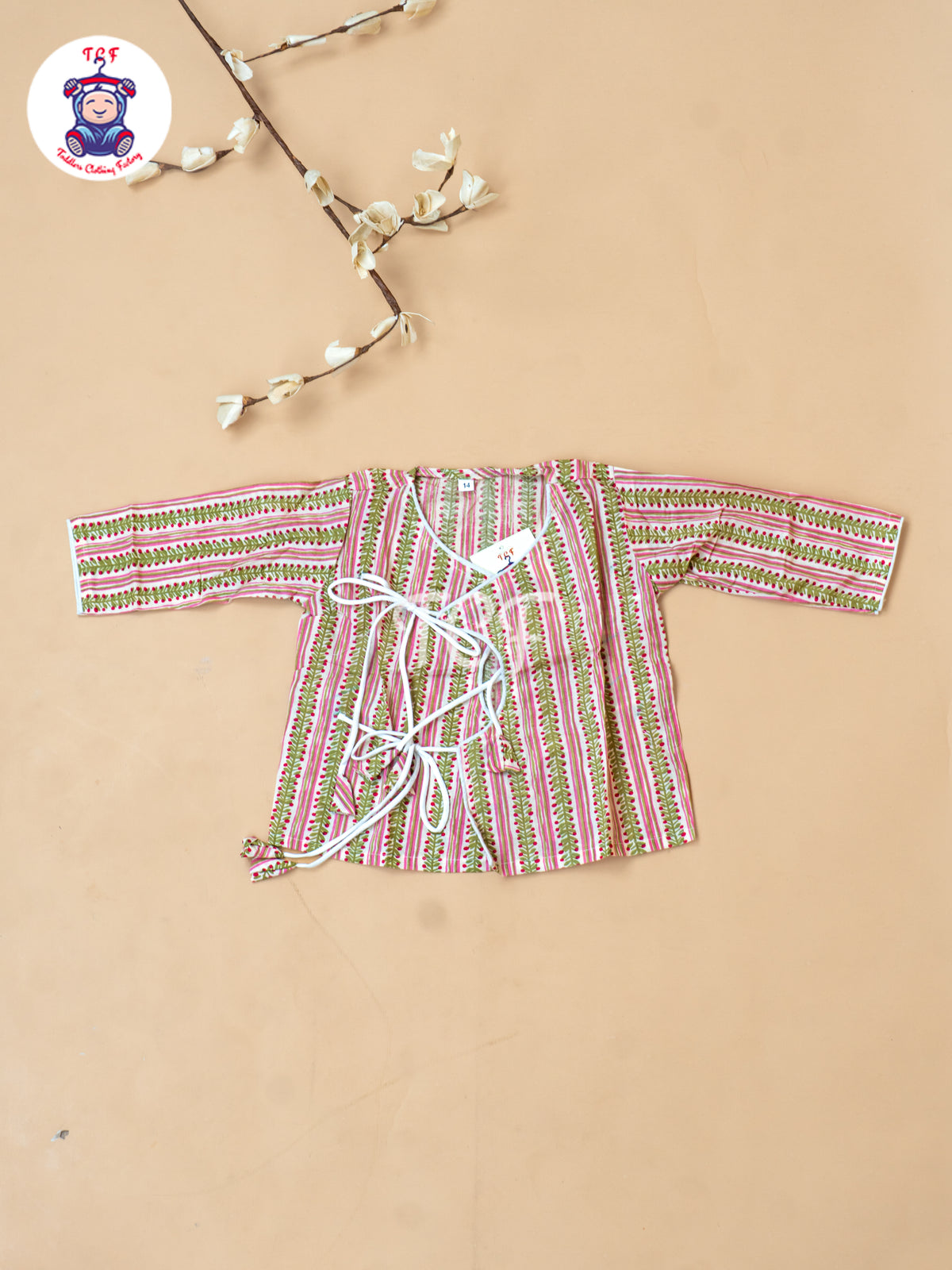 Pink - Camel Printed Boys Dhoti Kurta