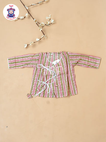 Pink - Camel Printed Boys Dhoti Kurta
