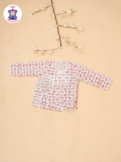 Pink - Floral Printed Boys Dhoti Kurta