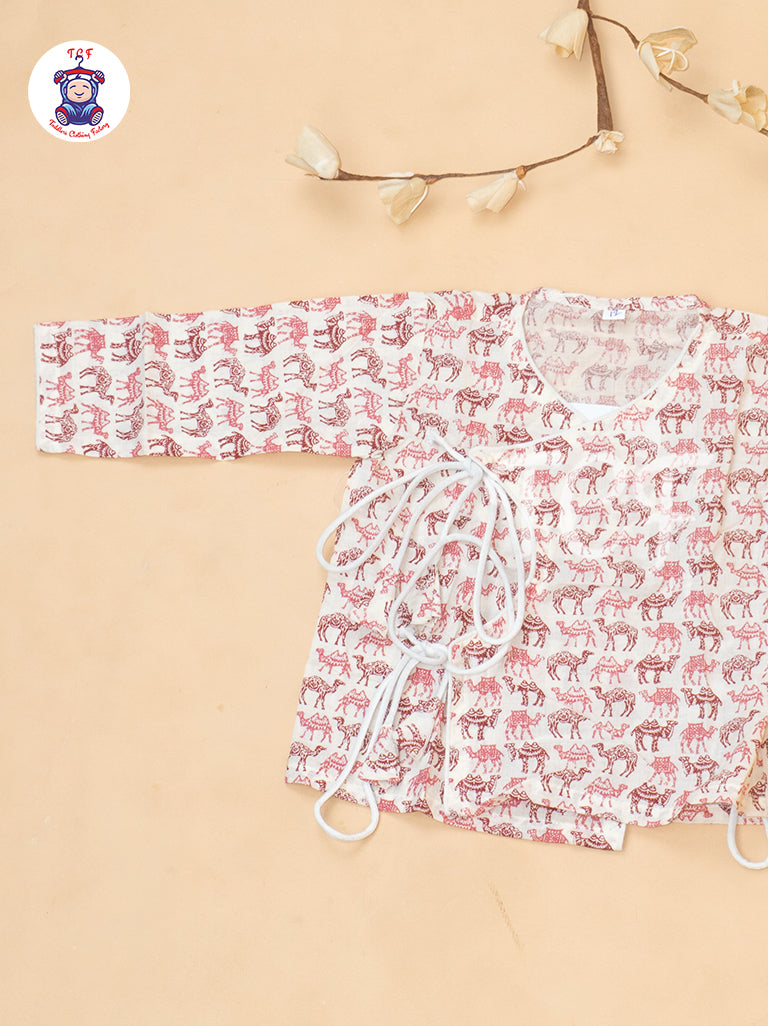 Pink - Floral Printed Boys Dhoti Kurta