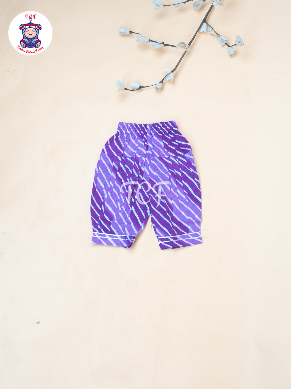 Purple - Dori Bandhej Lehariya Blue Salwar