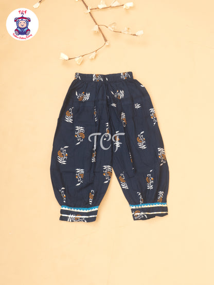 Blue - Girls Embrodiery Bandhej Lehariya Salwar