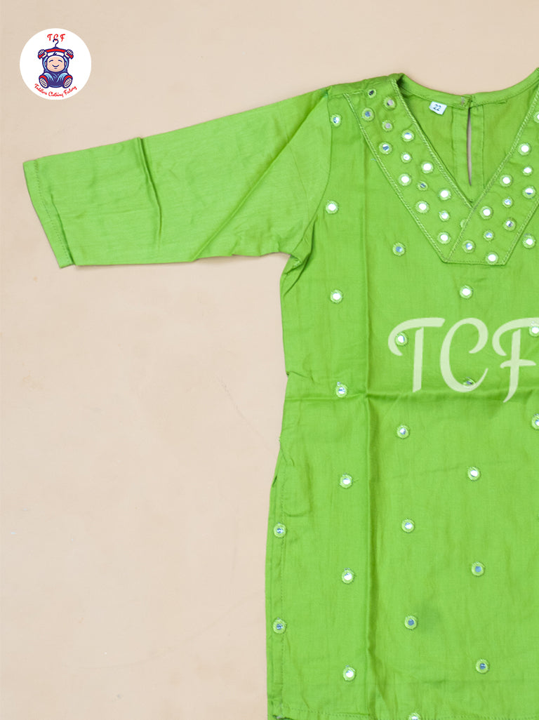 Pista Green - Girls Mirror Embrodiery Co-ords Sets