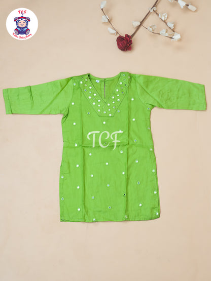 Pista Green - Girls Mirror Embrodiery Co-ords Sets