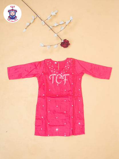 Pink - Girls Mirror Embrodiery Co-ords Sets