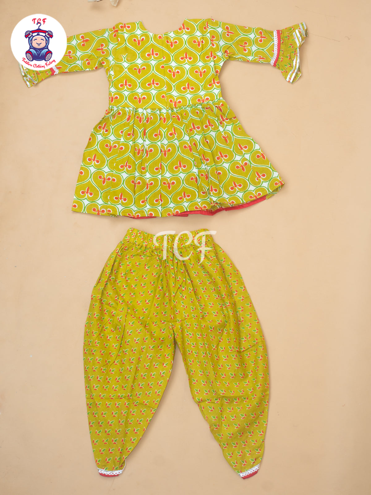 Mehandi Green - Girls Embrodiery Salwar With  Dhoti