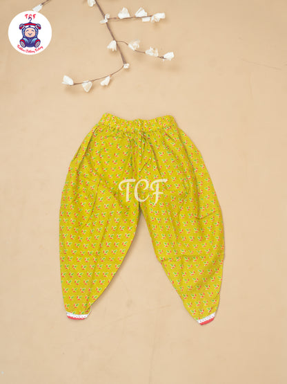 Mehandi Green - Girls Embrodiery Salwar With  Dhoti