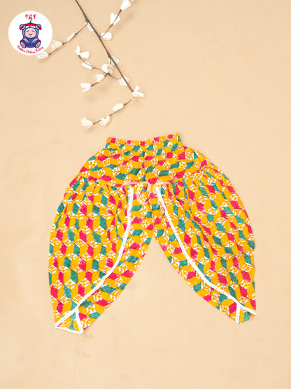 Mustard - Girls Embrodiery Salwar With  Dhoti